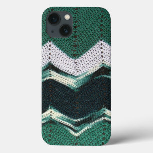 Telefoonhoesje - Gehaakte Chevron in Groen iPhone 13 Hoesje