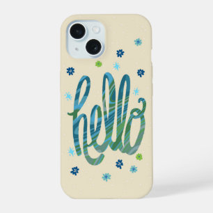 Telefoonhoesje Hello met leuke bloemen iPhone 15 Hoesje