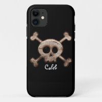 Telefoonhoesje met distressed schedel en botten