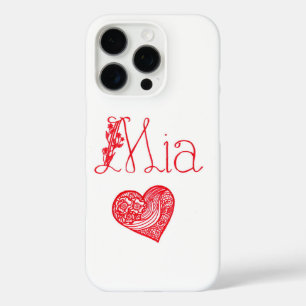 Telefoonhoesje met hart en Mia's naam iPhone 16 Pro Hoesje