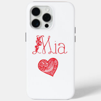 Telefoonhoesje met hart en Mia's naam iPhone 15 Pro Max Hoesje
