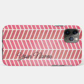 Telefoonhoesje met horizontale golven van roze tin Case-Mate iPhone case (Achterkant (horizontaal))