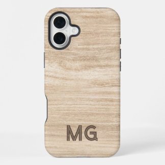 Telefoonhoesje met houtstructuur | Gepersonaliseer iPhone 16 Plus Hoesje