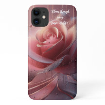 Telefoonhoesje met roze bloem