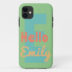 Telefoonhoesje Monogram Custom Mint Teen Pink Peac iPhone 11 Hoesje