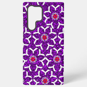 Telefoonhoesje paarse digitale bloemen samsung galaxy hoesje