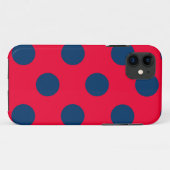 Telefoonhoesje Polka Dot Rood & Navy Blue Case-Mate iPhone Case (Achterkant (horizontaal))