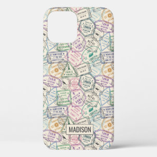 Telefoonhoesjes met op maat gemaakte reisstempels iPhone 12 pro hoesje