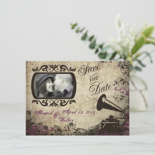 telefoonlijn Opslaan datumkaart Save The Date (Staand voorkant)