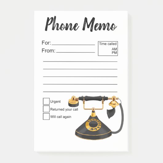 Telefoonnotitie Post-it® Notes (Voorkant)