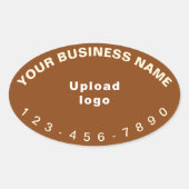 Telefoonnummer op bruine ovale Sticker (Voorkant)