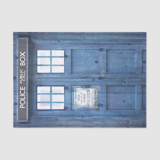 Telefoonnummer politie Openbare telefooncel Tissuepapier (Voorkant)