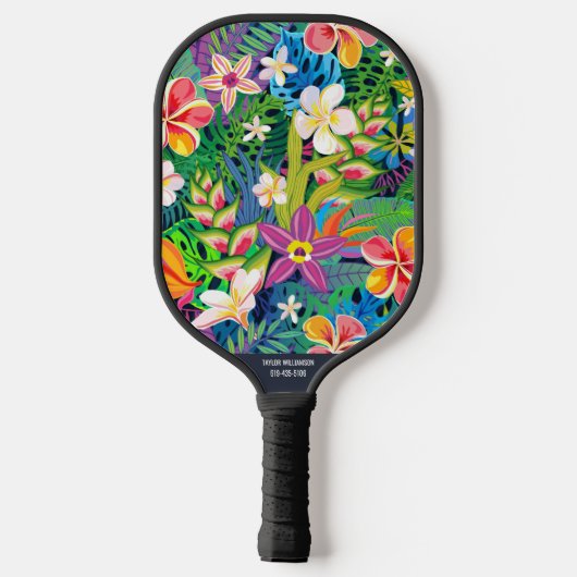 Telefoonnummer tropisch lef Floral botanische naam Pickleball Paddle (Achterkant)