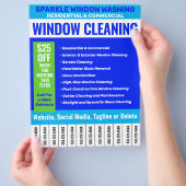 Telefoonnummers voor het schoonmaken van vensters flyer (Hand)