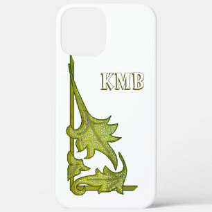 Telefoontas - Groene leafy Bracket iPhone 12 Pro Max Hoesje