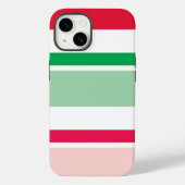 Telefoontas met rode en groene kerststrepen Case-Mate iPhone case (Achterkant)
