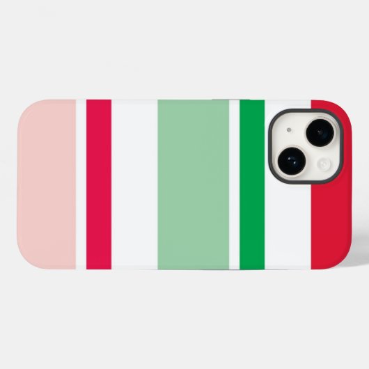 Telefoontas met rode en groene kerststrepen Case-Mate iPhone case (Achterkant (horizontaal))