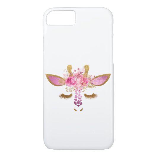 Telefoontas met roze en Gold Giraffe Case-Mate iPhone Case (Achterkant)