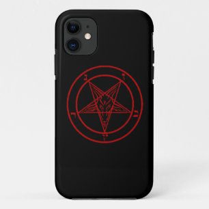 Telefoontas met zwarte of rode baphomet iPhone 11 hoesje