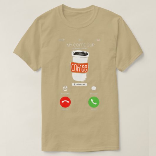 telefoontje van koffie t-shirt (Design voorkant)