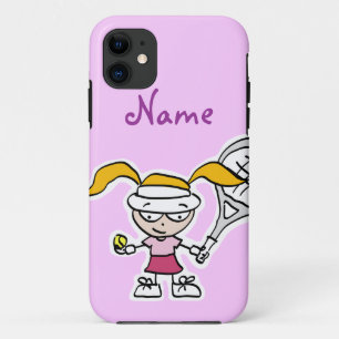 telefoonzaak met tennismeisje cartoon iPhone 11 hoesje
