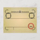  Telegram bruiloft Bewaar de datum Aankondigingskaart (Achterkant)