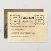 Telegram Save the Date Announcement Briefkaart (Voorkant / Achterkant)