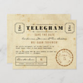 Telegram Sla de datum op Save The Date (Voorkant / Achterkant)