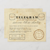 Telegram sparen de Datum Save The Date (Voorkant / Achterkant)