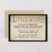 Telegram Style Wedding Reception Enclosure Informatiekaartje (Voorkant / Achterkant)