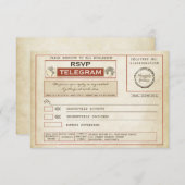 Télégrammes MARIAGE vintage RSVP (Devant / Derrière)