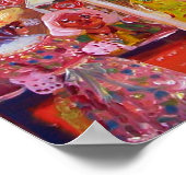 Telegraph Ave Street Scene met bussen Poster (Hoek)