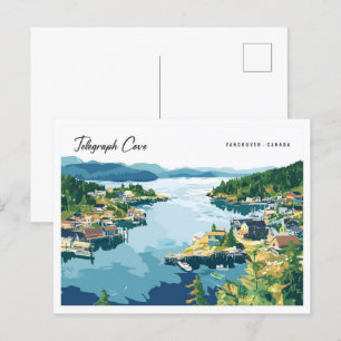 Telegraph Cove Vancouver Canada Illustratie Briefkaart