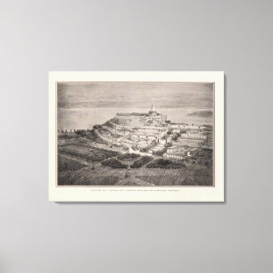 Telegraph Hill stelde een architecturale behandeli Canvas Afdruk