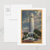 Telegraph Hill Uitzicht met Coit Memorial Briefkaart (Voorkant / Achterkant)