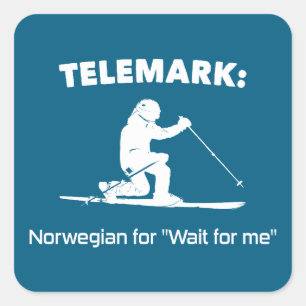 Telemark: Noors voor "Wacht op mij" Vierkante Sticker