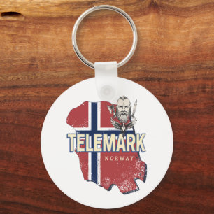 Telemark Noorwegen Provincie Kaart  Souvenir Sleutelhanger