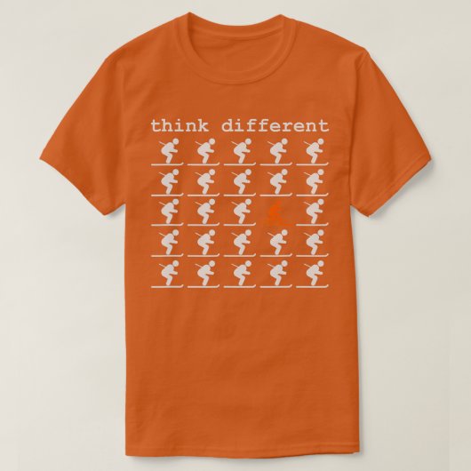 Telemark Skiing Free your Heel - Think Different S T-shirt (Design voorkant)