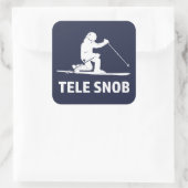 Telemark Skiing Snob Vierkante Sticker (Tas)