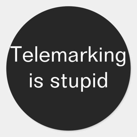 Telemarking is dom klein ronde sticker (Voorkant)