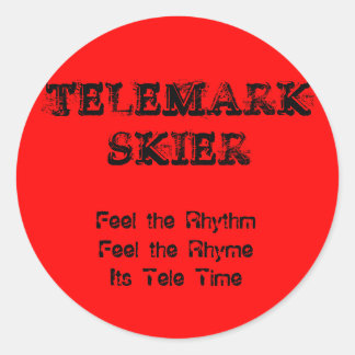 TELEMARKSKIER, voel het RhythmVoel het Rhymeits... Ronde Sticker