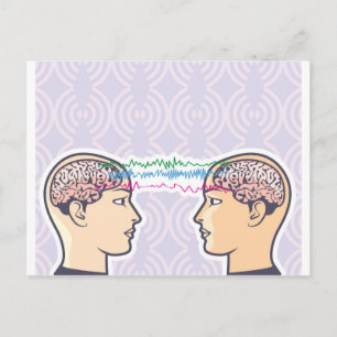 Telepathy between human Brains via Brainwaves Briefkaart