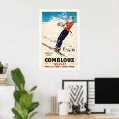 Téléphérique de Comblou France Affiche de ski vint (Bureau à domicile)