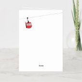 Téléphérique de ski Rouge Rétro Vacances (Verso)