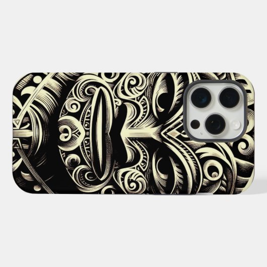 Téléphone Bone Scrimshaw Tiki coque iphone (Verso Horizontal)