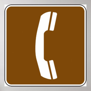 Telephone Road Sign Poster
