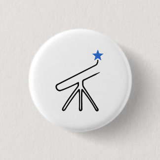 Telescoop Eénlijnige Kunst met Blauwe Ster Ronde Button 3,2 Cm