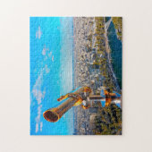 Telescope Eiffeltoren Parijs. Legpuzzel (Verticaal)