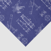 Telescope Schematics Tissue Paper in Blue Tissuepapier (Detail)