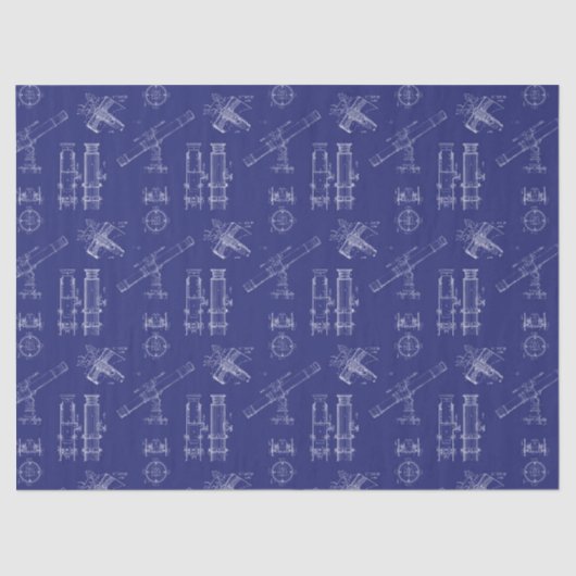 Telescope Schematics Tissue Paper in Blue Tissuepapier (Voorkant)